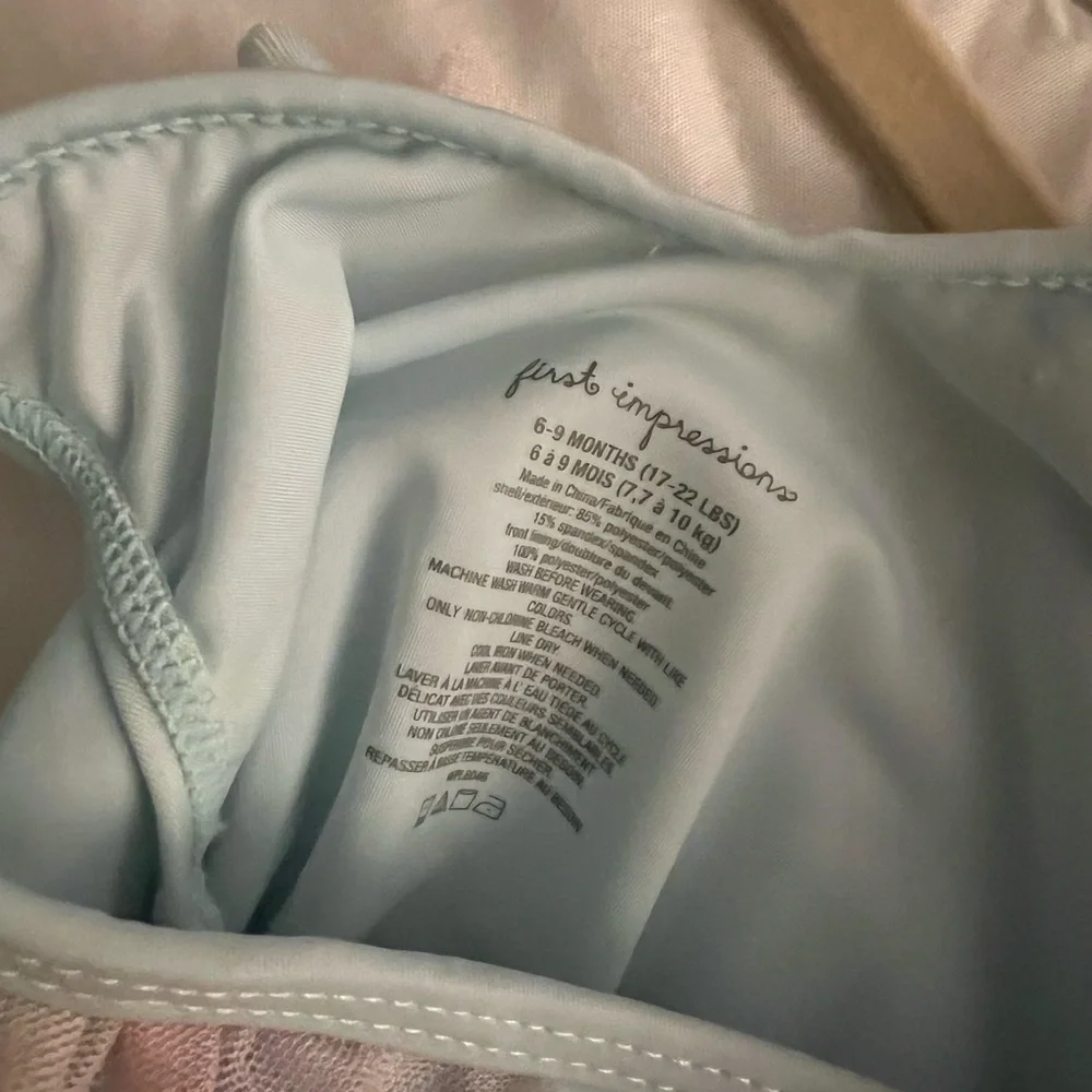 Infant bathing suit size 6/9 months light blue first impression - Picture 3 of 4